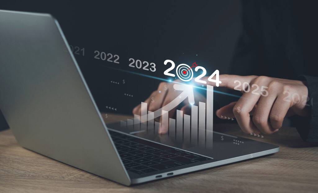 Target and goal of 2024 year business new year concept.